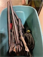 Tote of assorted tools