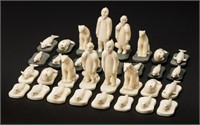 PACOME KOLAUT, INUIT, Set of Chess Pieces, c. 1965