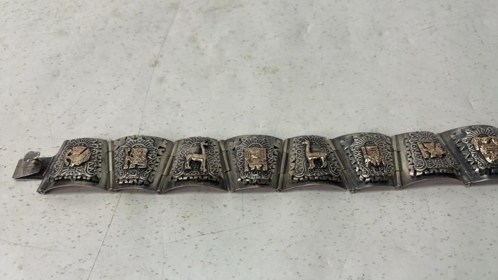 Vintage Stamped Silver Bracelet