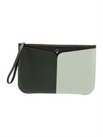 Kate Spade Green Leather Gold-tone Zip Cls Clutch