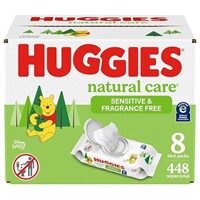 Huggies Natural Care Sensitive Baby Wipes, Unscent