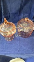 Depression Glass- Canister, Candy Dish