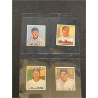 (4) 1950 Bowman Baseball Hof Cards