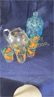 1960’s Juice set with 4 glasses, Moon and stars