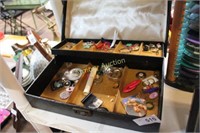 COSTUME JEWELRY AND BOX