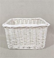 White Wicker Storage Basket