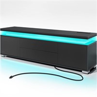 Rolanstar TV Stand with LED Lights & Power...