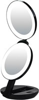 NEW $36 LED Travel Makeup Mirror 10x & 1x w/Case