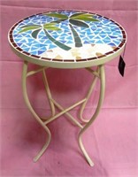 MOSAIC TOP END TABLE WITH PALM TREES