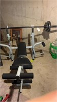 Competitor 750 weight bench with free weights