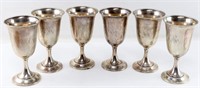 LOT OF SIX N.S. CO. ETCHED STERLING SILVER GOBLETS