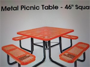 METAL PICNIC TABLE 46 INCH SQUARE