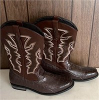 New tooled leather cowboy boots