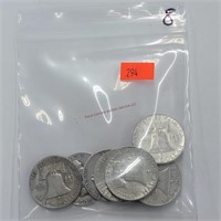 8- Franklin Half Dollars