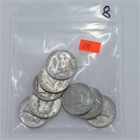 8- Franklin Half Dollars