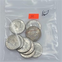 10- 1964 Kennedy Half Dollars