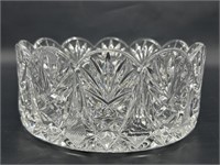 Vintage Round Crystal Bowl w/ Scalloped Edge