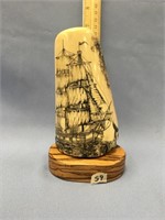A large 6" x 3.5" fossilized mammoth ivory scrimme
