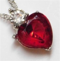 New Heart Pendant with 20" Chain Necklace - CZ