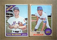 Tug McGraw 1966 #124 & 1968 #236 Topps