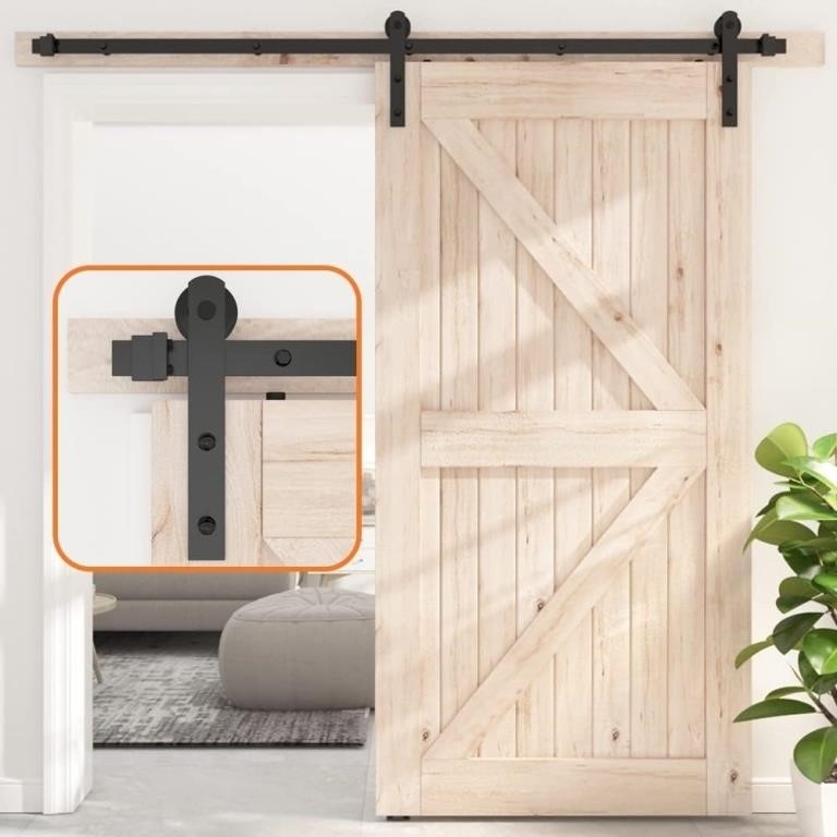 SKYSEN 6FT Single Sliding barn Door Hardware kit