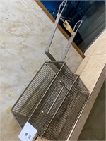 set of two steel fryer baskets