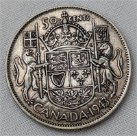 1943 CAD SILVER HALF DOLLAR