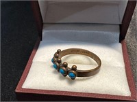 Solid Copper and Turquoise Ring Size 8