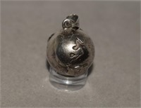Sterling World Map Chime Pendant/Ball