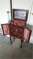 Olde English Jewelry Armoire  with Lots of