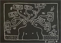 Keith Haring US Mixed Media Tony Shafrazi COA