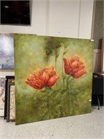 60" x 60" Original Flower Oil Painting