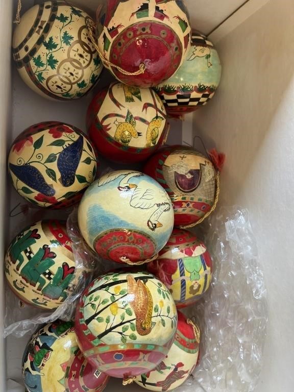 Unique Hand Painted 12 Day Christmas Ornaments