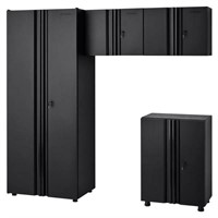 Steel Garage Cabinet Set in Black (4-Piece)
