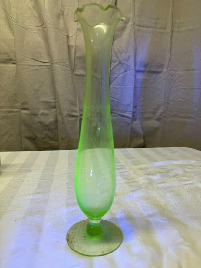 Depression Glass Vase 10” Tall