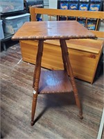 Antique Oak Candle Stand Table