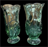 Pair 8 “ Green Vases