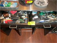 TWO DRAWERS OF KITCHEN UTENSILS IN ISLAND