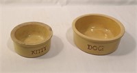 Antique Dog and Cat Dish