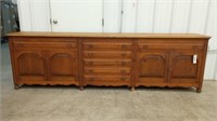 10 FT LONG ANTIQUE COUNTRY FRENCH  BAR CABINET