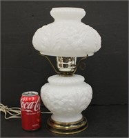 2 Piece Vintage Milk Glass Lamp w/ Shade