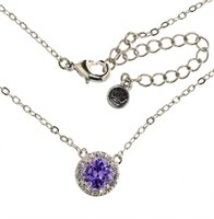 Halo Amethyst & White Topaz Designer Necklace