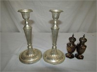 7" Metal Candle Holders & S & P Shakers