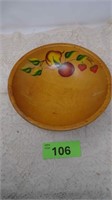Vintage Painted Round Fruit Bowl