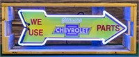 Advertising Neon We Use Chevrolet Parts Sign
