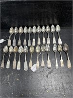 LOT OF 23 COIN SILVER 18TH/19TH CENT. TEASPOONS