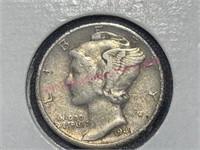 1941-D Mercury Silver Dime (90% silver)