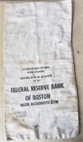 Vintage Federal Reserve Bank of Boston Bank Bag