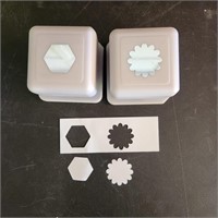2 Magnetic paper punches- hexagon, flower