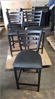 5 Metal Bar Stools w/Upholstered Seats